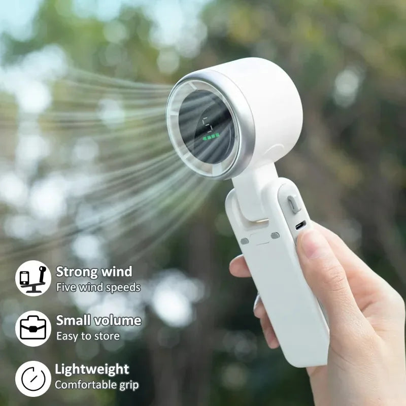 Portable Mini Handheld Fan Multi-Functional Foldable Fan USB Rechargeable Mini Turbine Fan Mini Table Fan